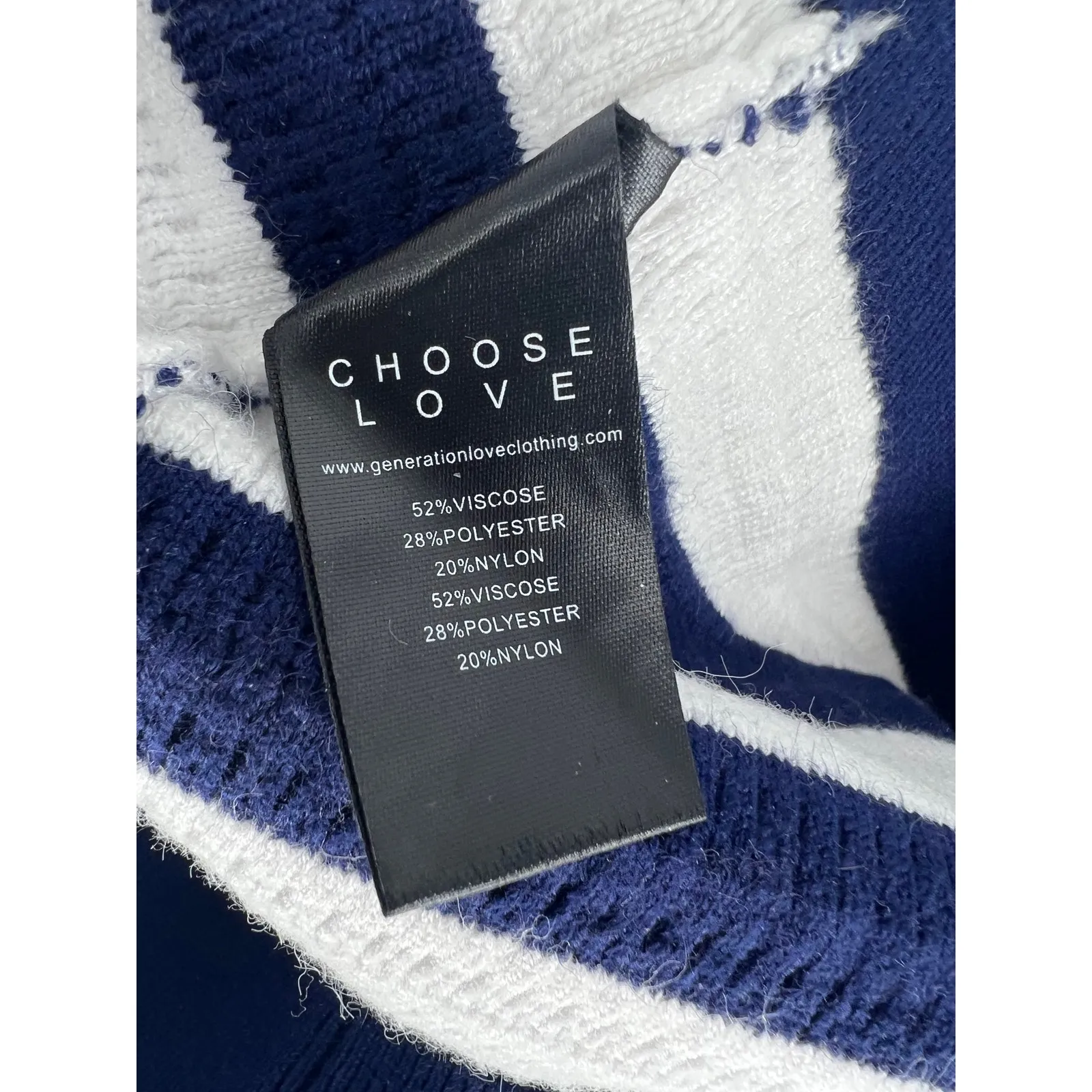 Generation Love White and Blue Striped Janice Cropped Sweater - Image 14