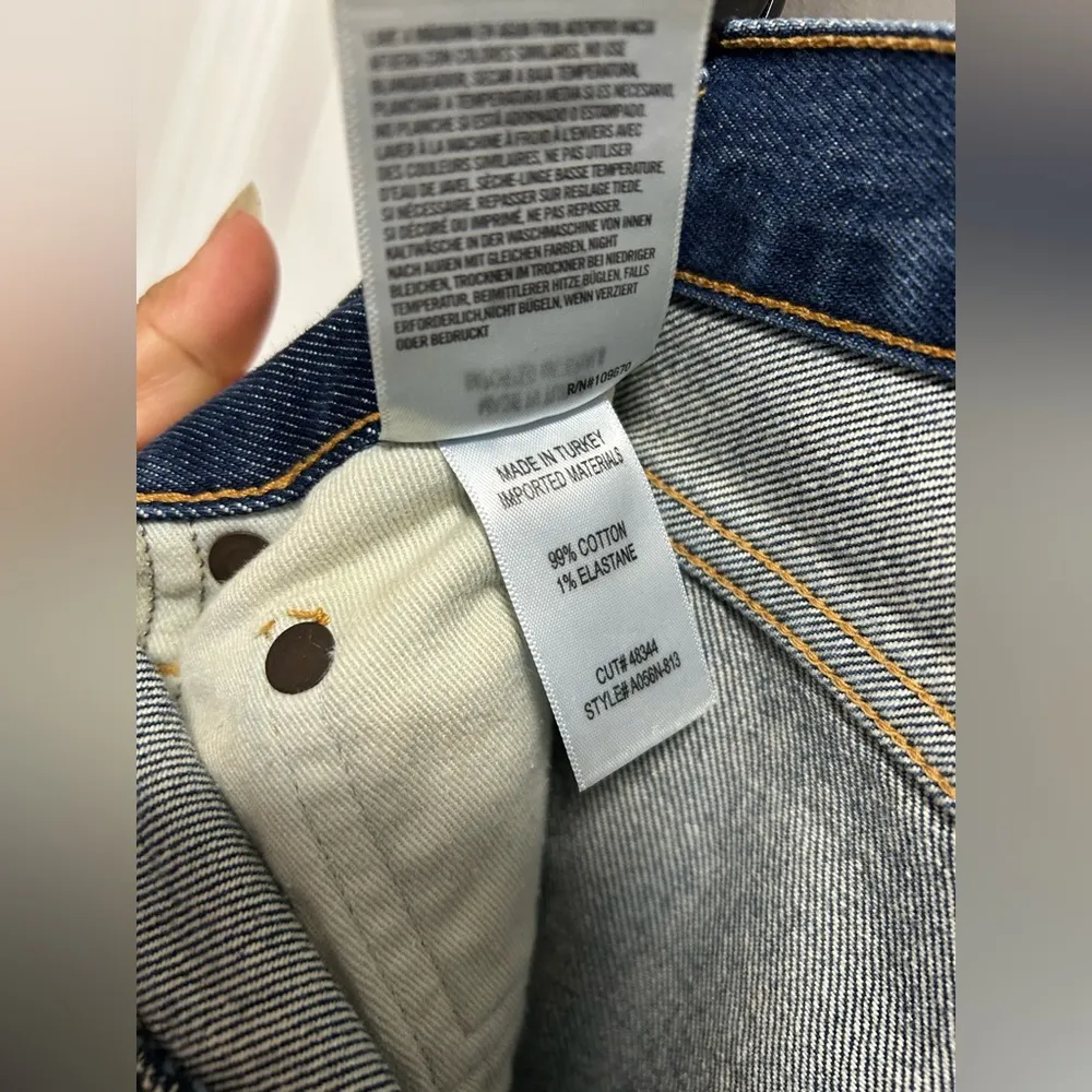 Agolde Dark Blue Straight Leg Jeans - Image 5