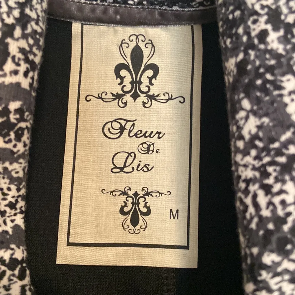 Fleur De Lis Fitted Zip Up Jacket Black Size M - Image 6