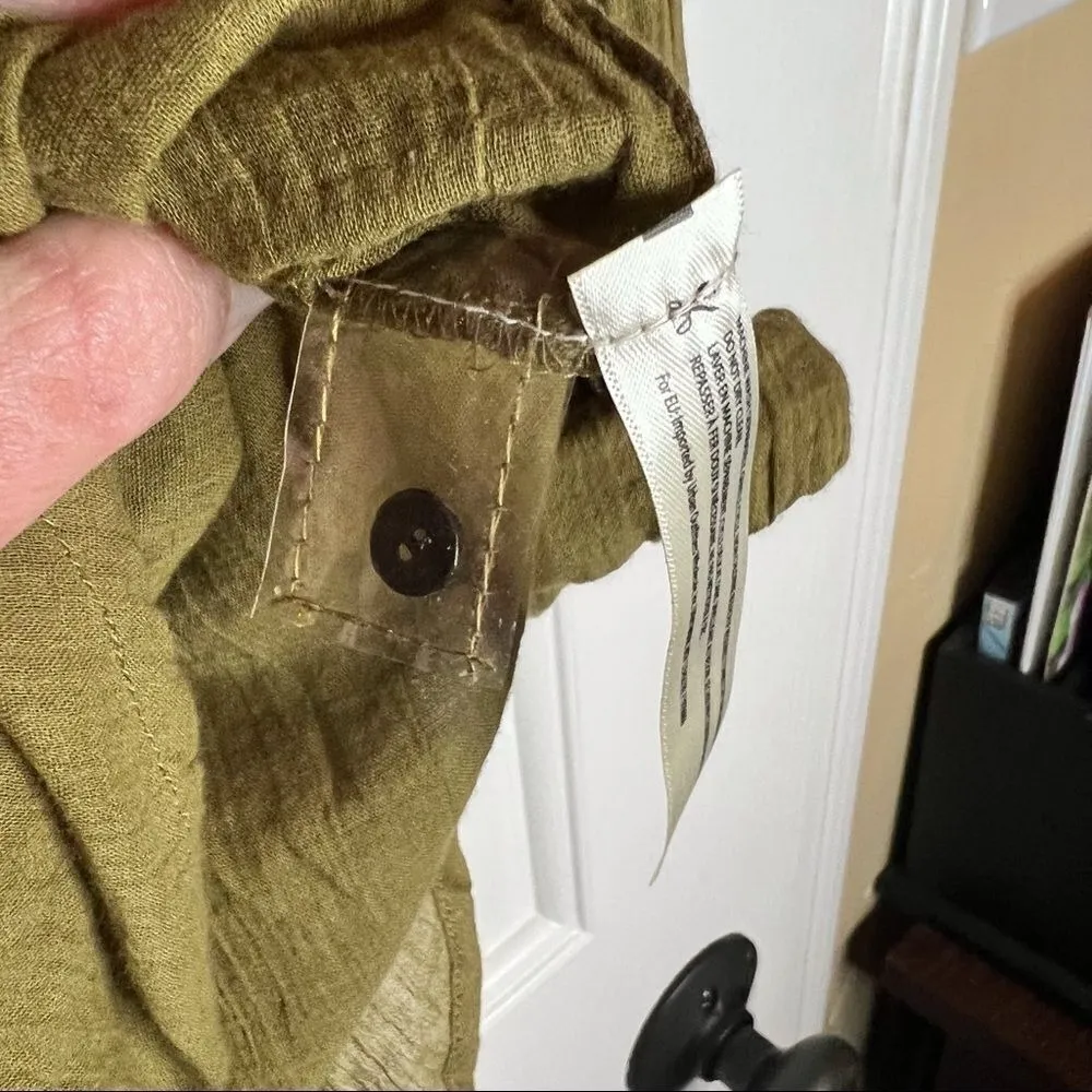 Free People One Tunic, XS.‎  Boho Career Wear Green Flowy - Image 5