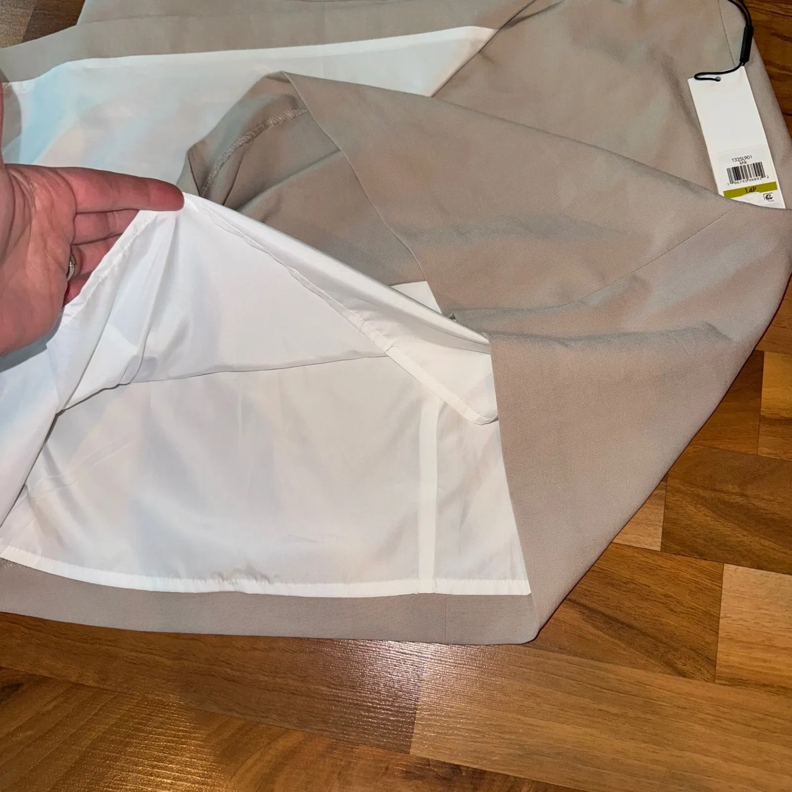 Calvin Klein Beige Wrap Skirt Women 14P Petite Career Business Casual officecore - Image 4