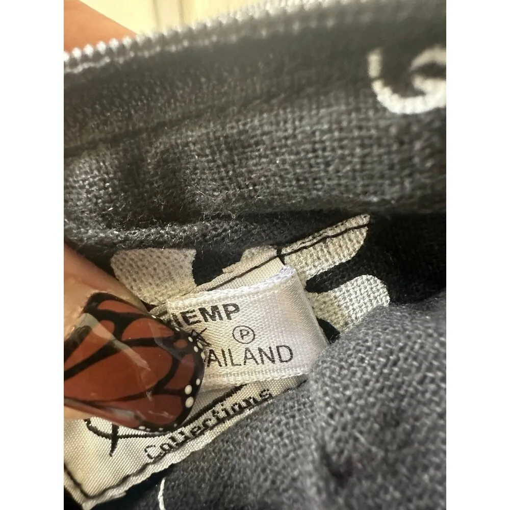 Happa Collections 100% Hemp Embroidered Flowers Inside Zipper Crossbody Bag - Image 6