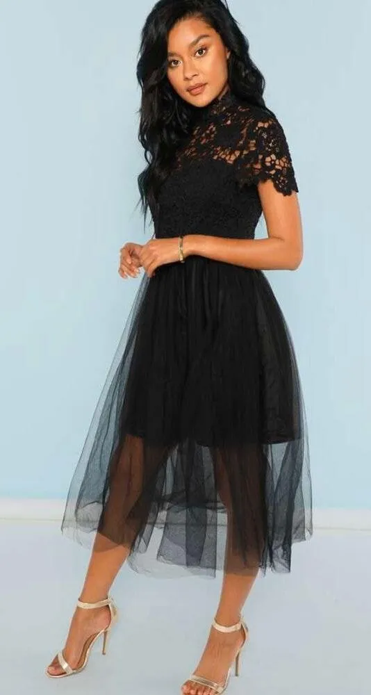 SheIn Black High Neck Dress  - Image 3