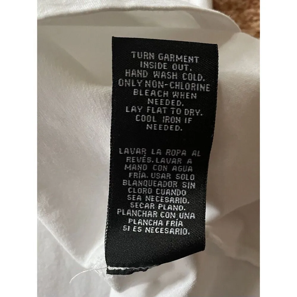 Sharagano New York Women’s White Blouse 3/4 Cut Out DesignLayered Sleeves S - Image 7