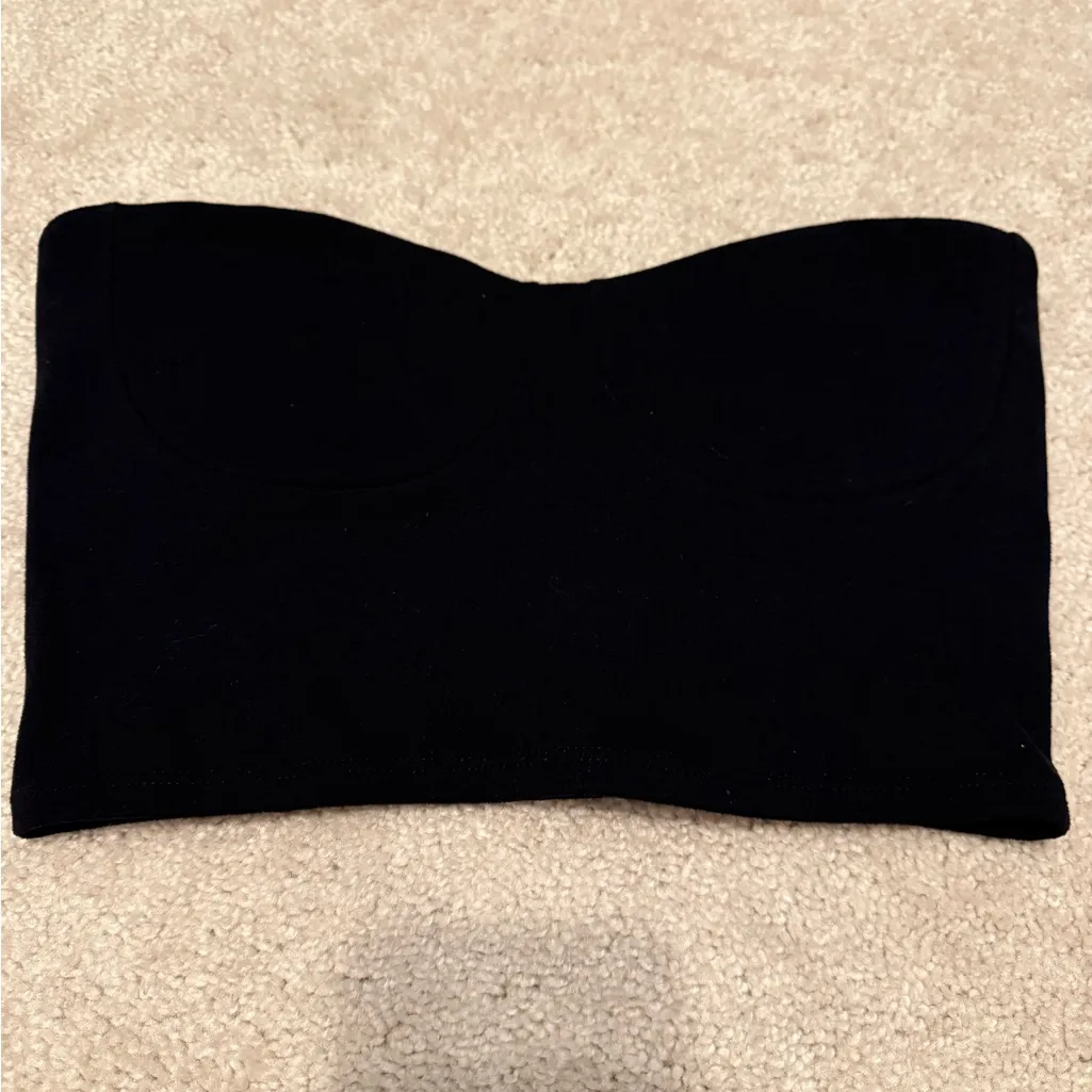 Joah brown strapless crop top! - Image 3