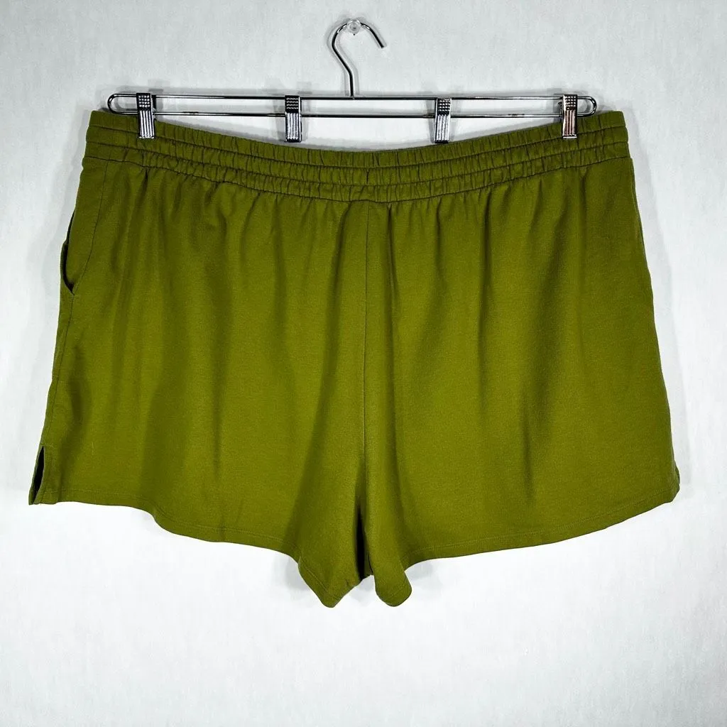 Ava Viv Plus Size 3X Shorts Army Green Pockets Solid Elastic Waist Pull On - Image 4