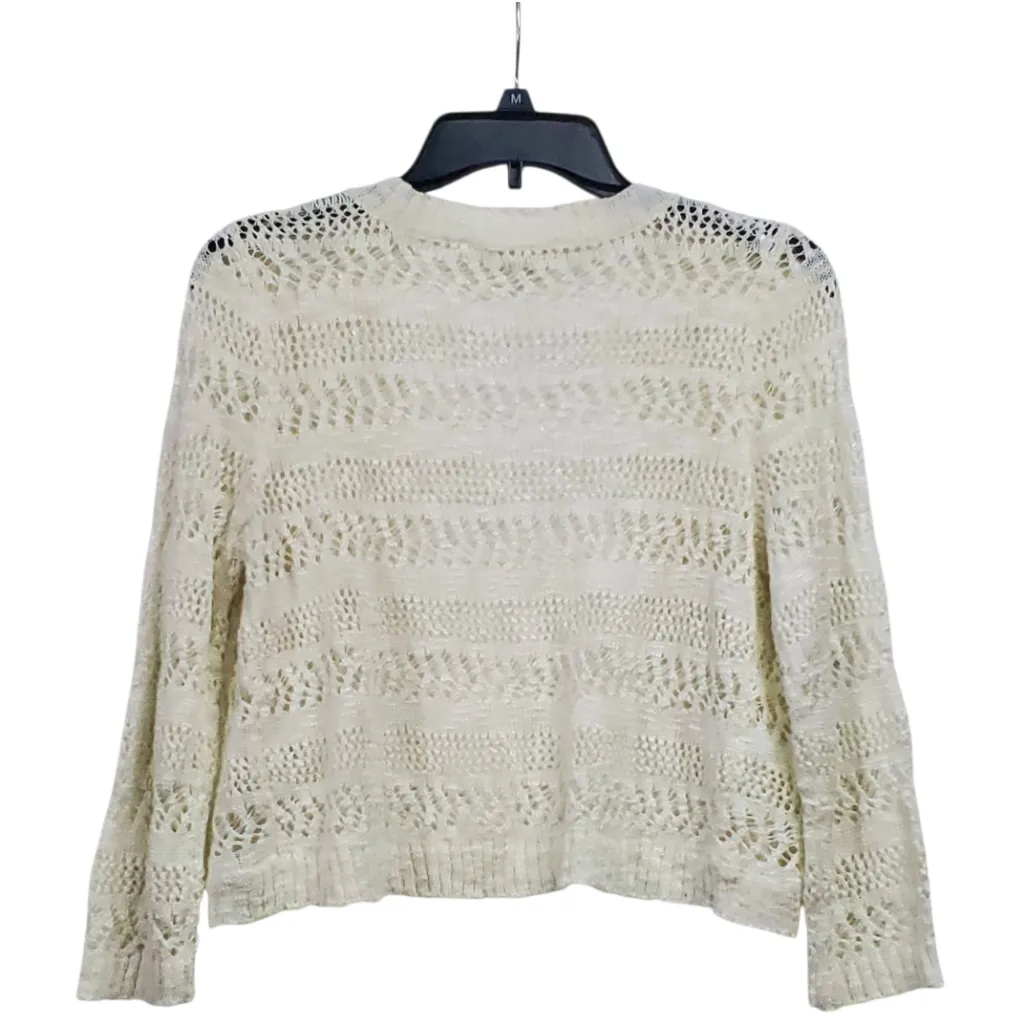 Cloud Chaser Cream Open-Knit Cardigan Size Large - Image 2
