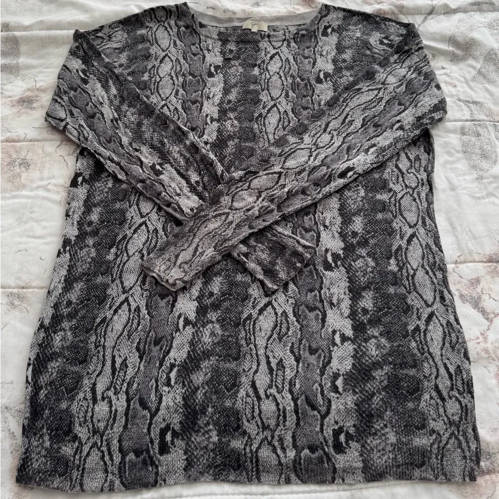 Joie Cienna python wool cashmere blend animal print sweater, size M snakeskin - Image 15