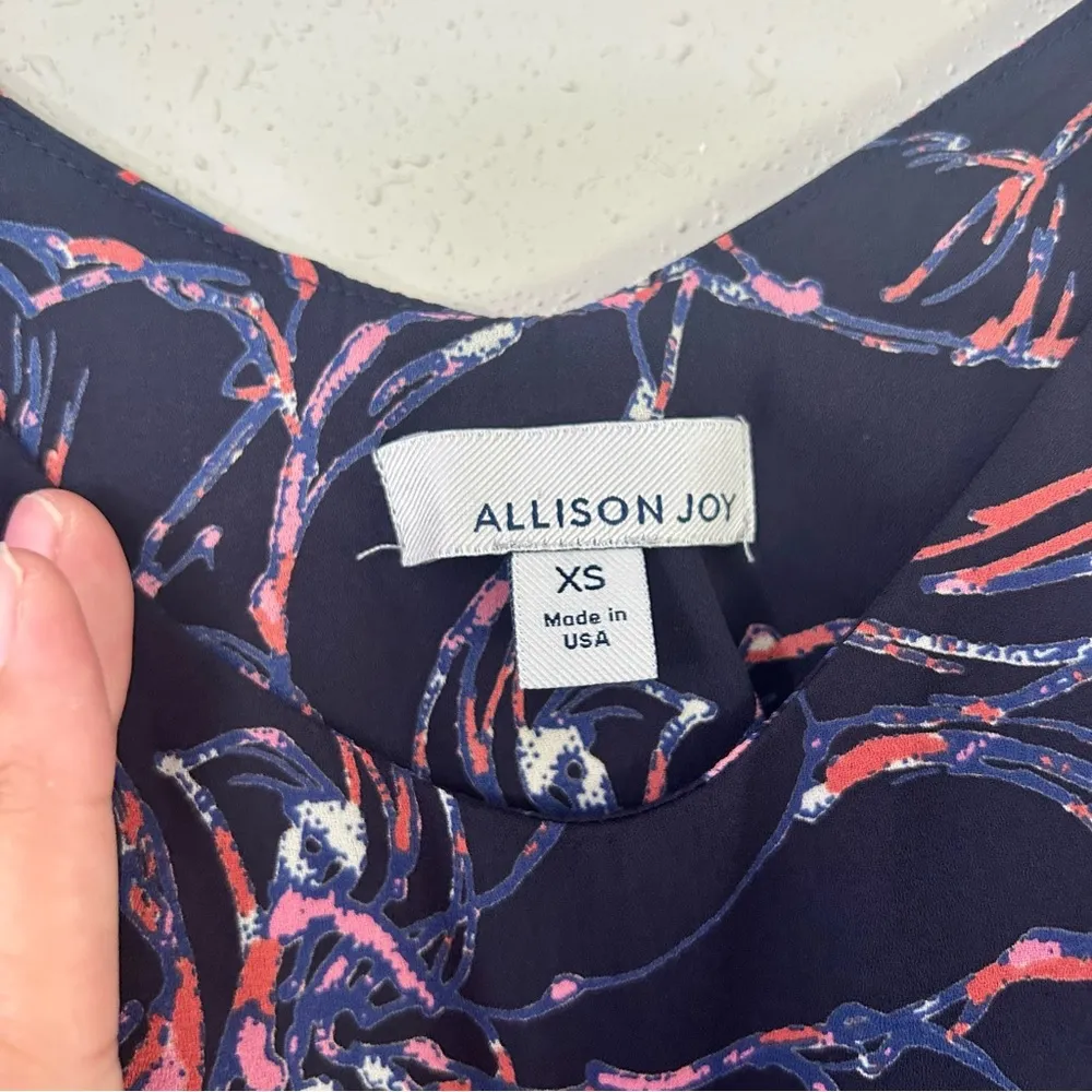 🦋 Allison Joy Blue Tank Top Blouse XS Flutter Sleeve - Image 3