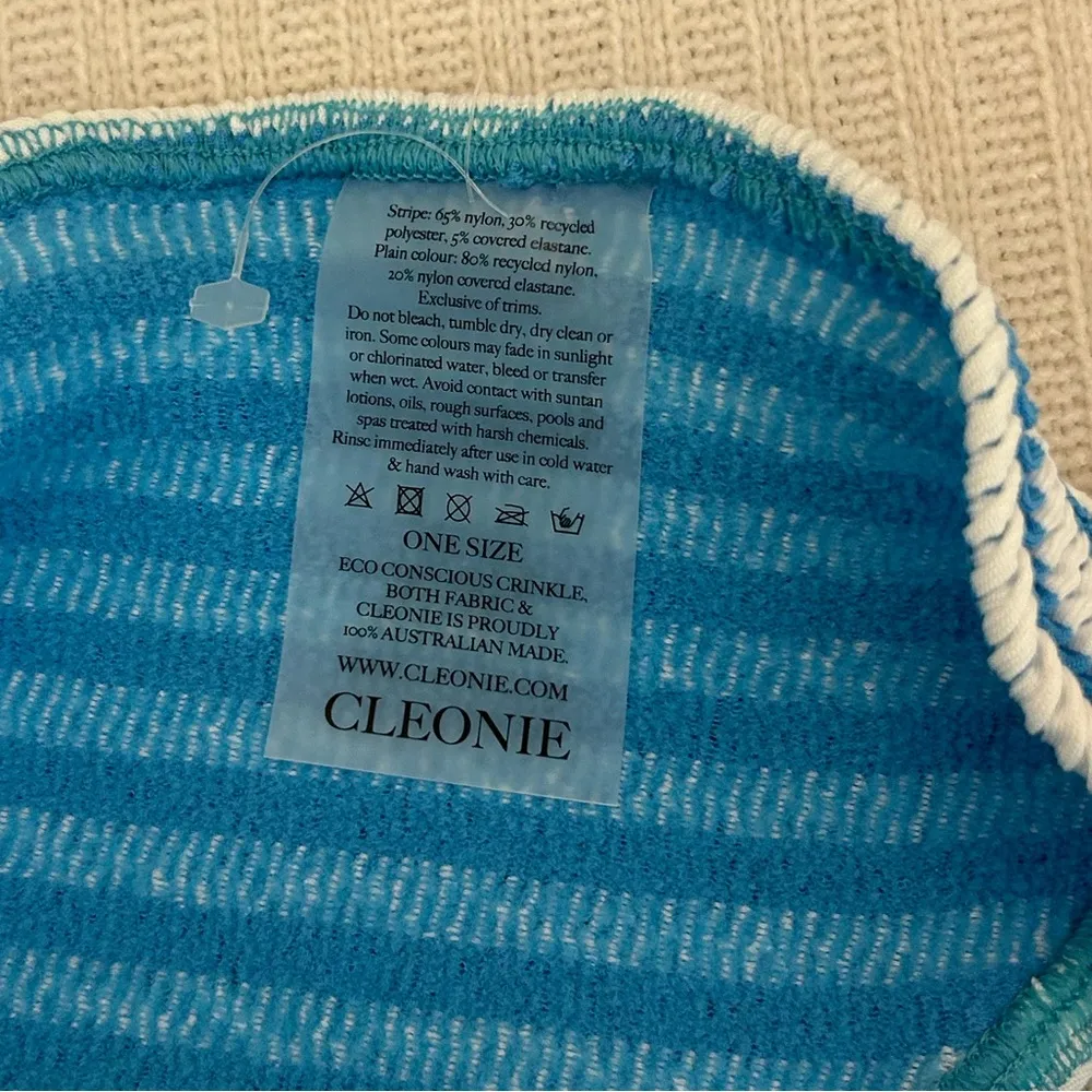 Cleonie Cheeky G Brief Bikini Bottom Azure Stripe White Size undefined - Image 5