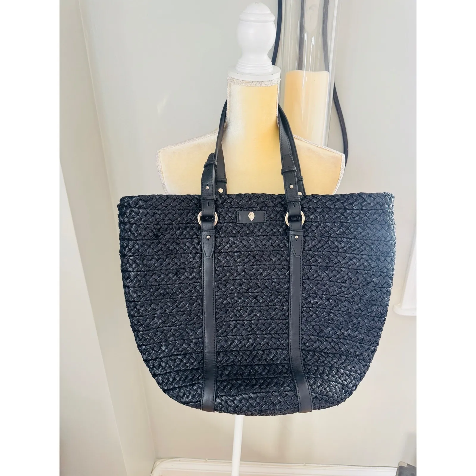 Helen Kaminski Pinimil Bridle Raffia Tote Bag, Black, Designer Luxury, NWT Black - Image 11