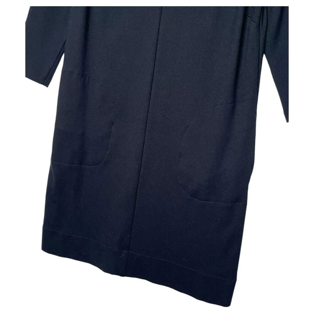 J Jill Dress Womens S Ponte Knit Round Neck Pockets Shift 3/4 Sleeves Black - Image 11