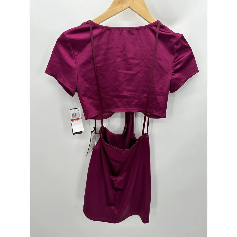 City Studio Womens Cut Out Bodycon Dress Size XS Wine Cocktail Event Party Purple - Image 2