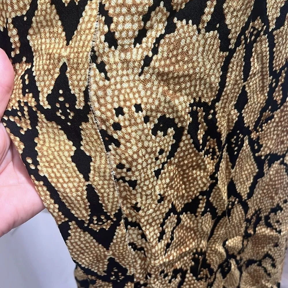 BA&SH Jupe Carry Midi Skirt, Slit, Ruched, Snakeskin, Size 2 (8/M) - Image 11