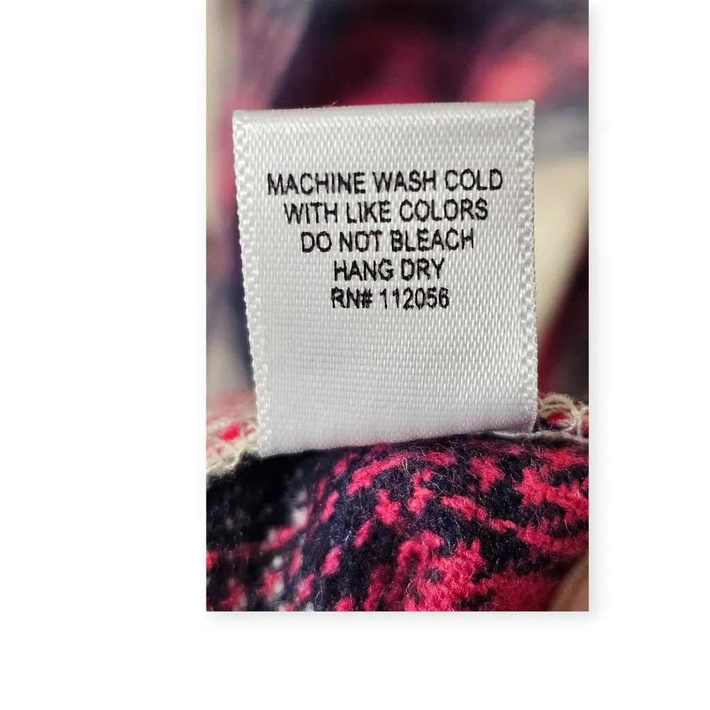 Zenana Pink & Black Plaid Flannel Shirt Size S Button Down Oversized - Image 9