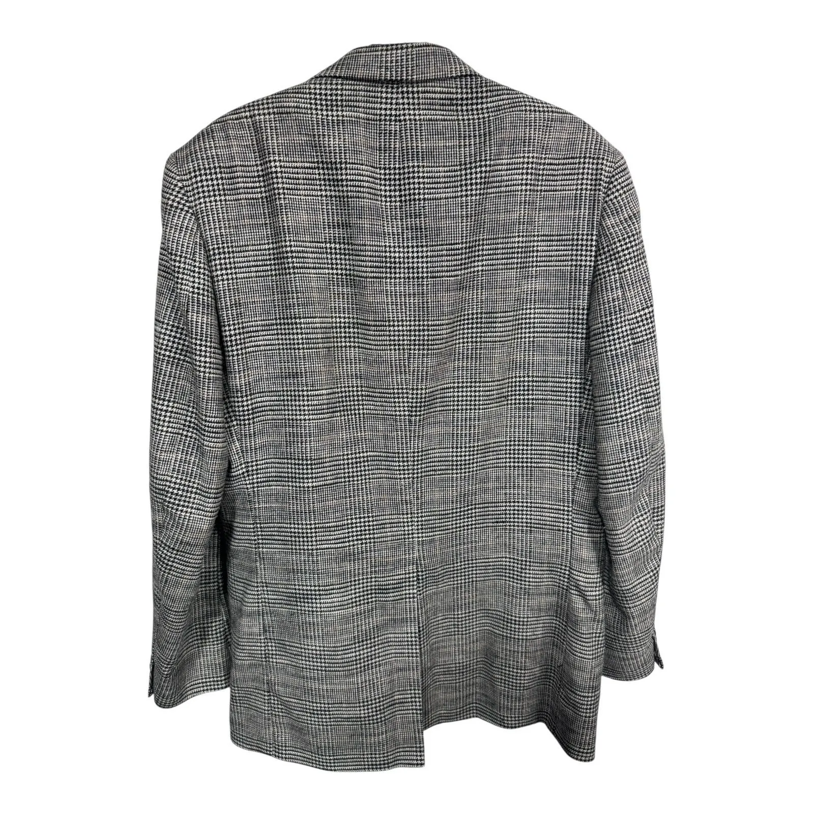 Stafford Vintage Glen Plaid Wool Blazer Tailored USA Power Suit Jacket Womens Lg - Image 3