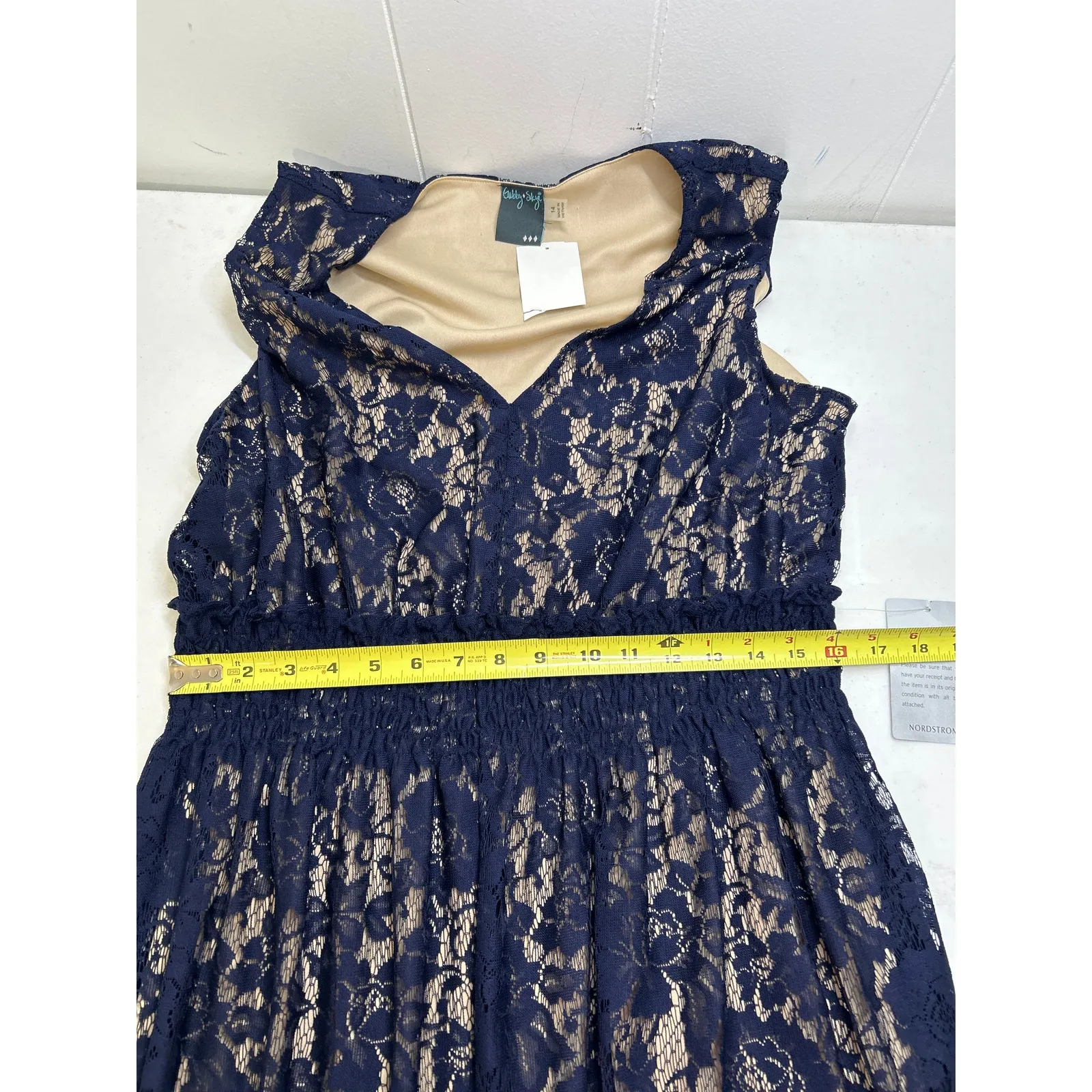 New! Gabby Skye women’s size 14 navy blue Tiered Lace dress. NWT. - Image 8