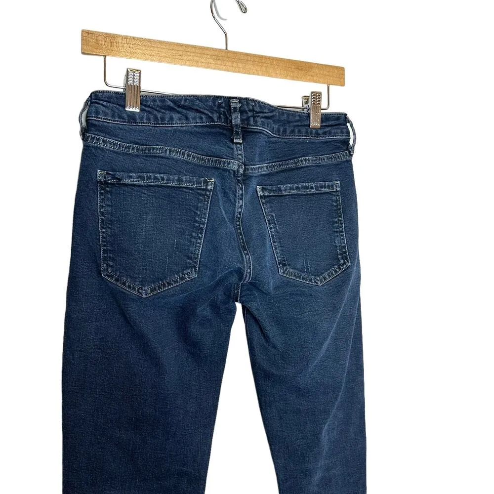 AGOLDE Lara Skinny Mid to Dark Wash Low Rise Distressed Ripped Jeans Size 27 - Image 11