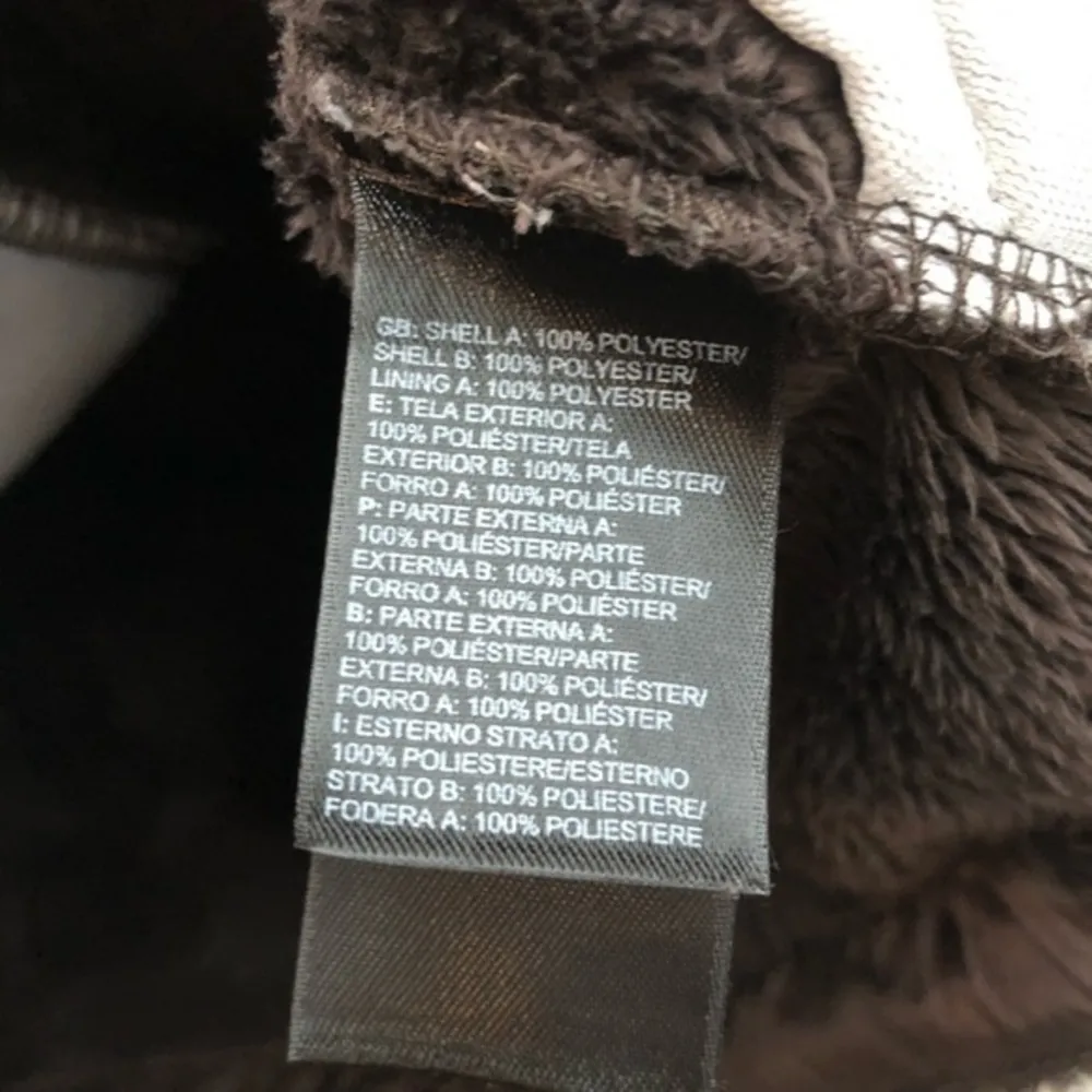 The North Face brown zip up fuzzy hooded jacket - Image 3