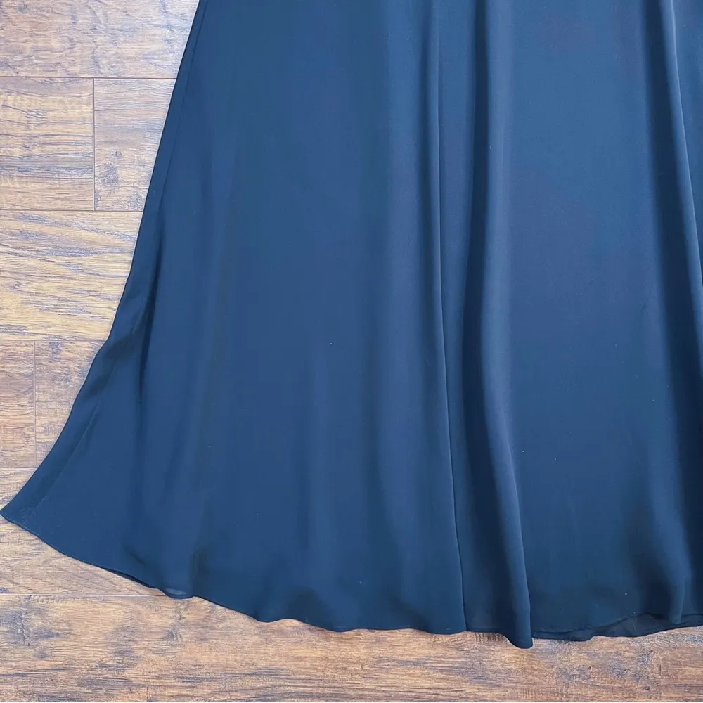 Adrianna Papell • black georgette maxi skirt a line flowy formal floor length - Image 3