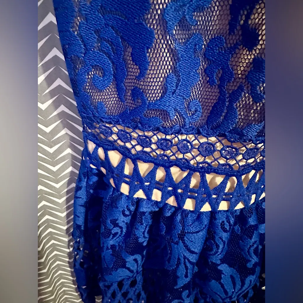 NWT Lulus | Charlee Royal Blue Lace Sleeveless Midi Dress, Size S - Image 7
