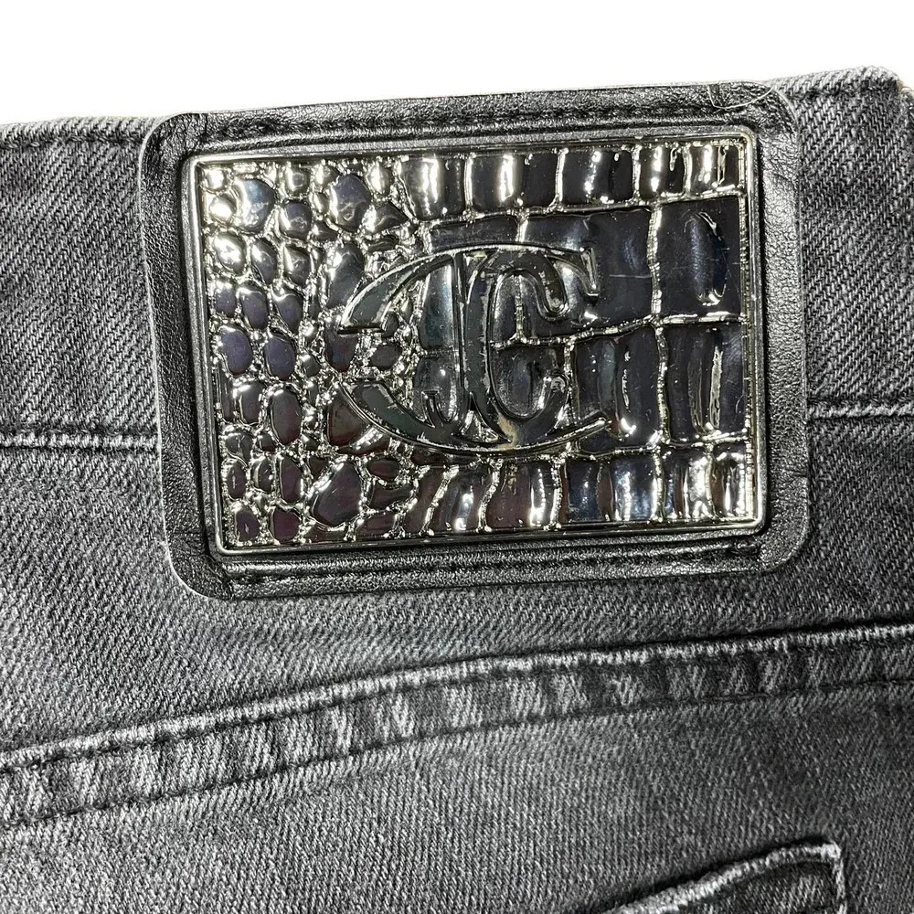 Just Cavalli Charcoal Gray Denim Whiskered Jeans Size 40 / US 4 - Image 9