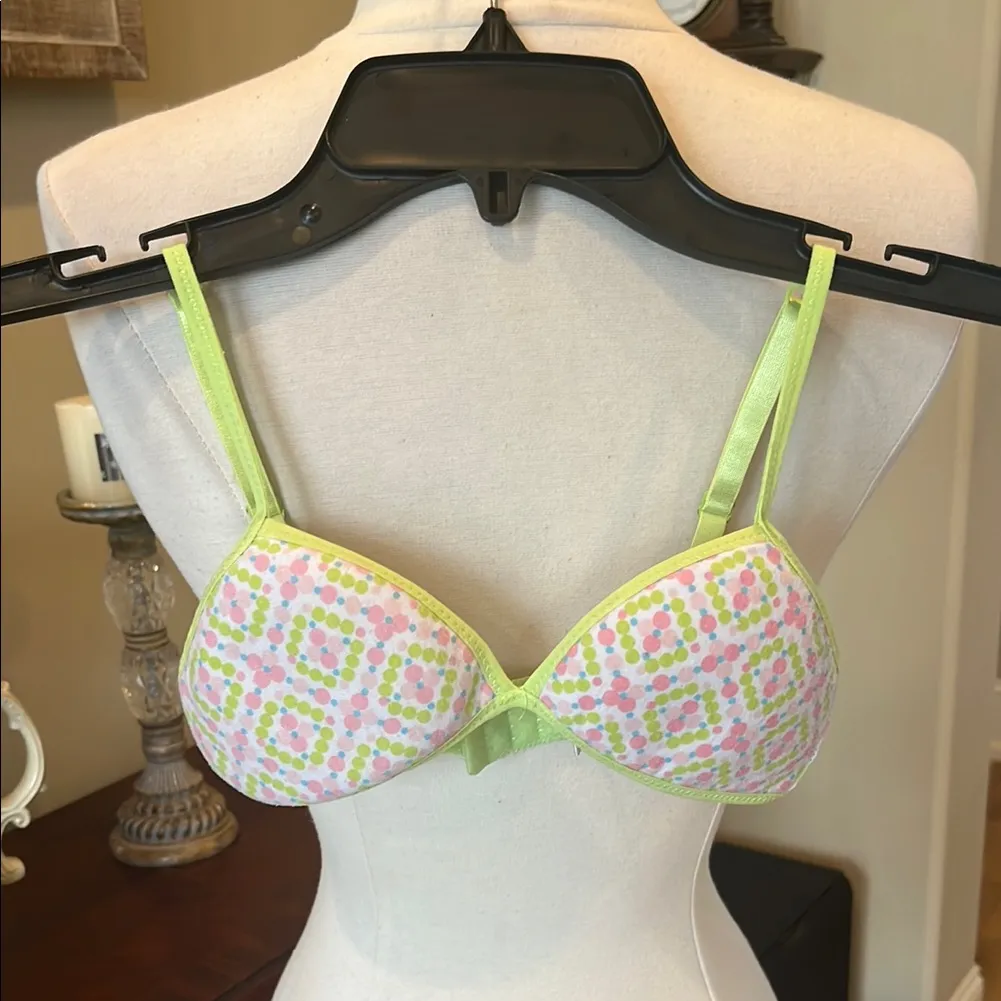 Floral Comfy Padded Bra 30A Green Size undefined - Image 2