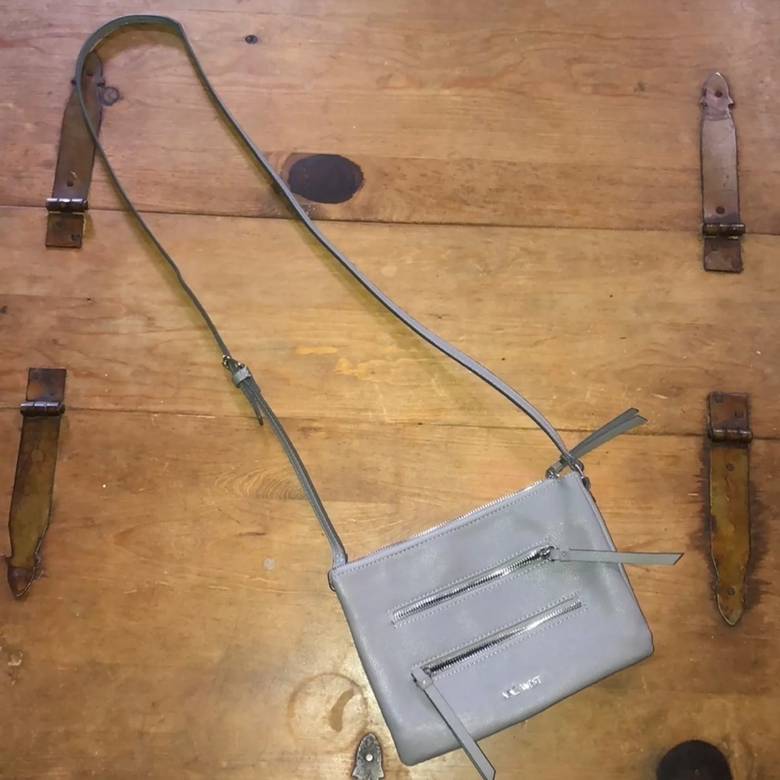 Nine West Gray Crossbody with multiple zippers - Image 2