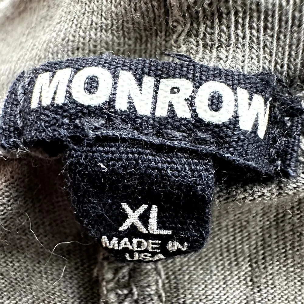 Monrow Pocket T Shirt Dress Maxi Round Neck Side Slits Pullover Cotton Gray XL - Image 3