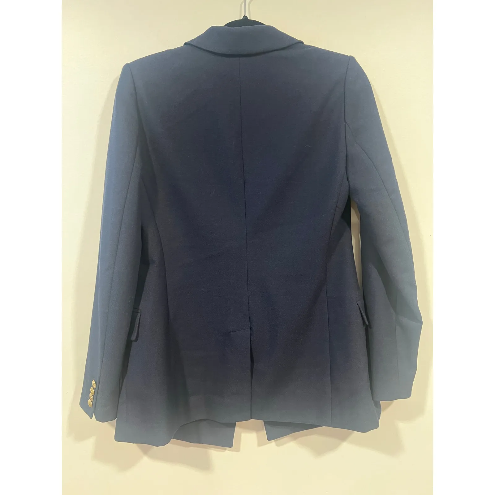 Gap Women’s Preppy Double Breasted Wool Blazer Navy Gold Buttons Corpcore Size 0 - Image 7