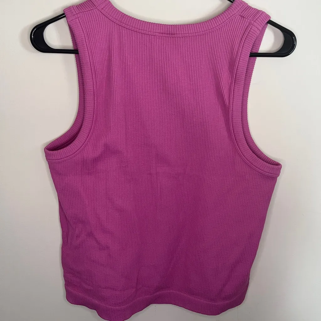 Old Navy Womens Plus Size XXL Pink Fitted Seamless Ribbed Tank Top Cropped Basic - Image 5