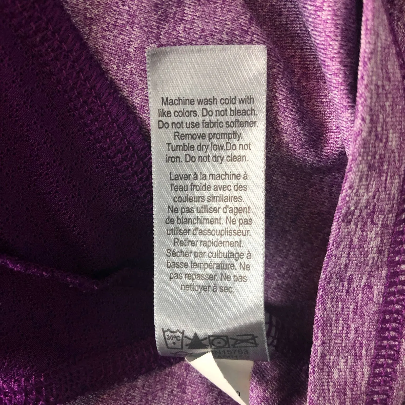 Champion 1/4 Zip Purple Activewear Long Sleeve Mesh Top Size XS - Image 11