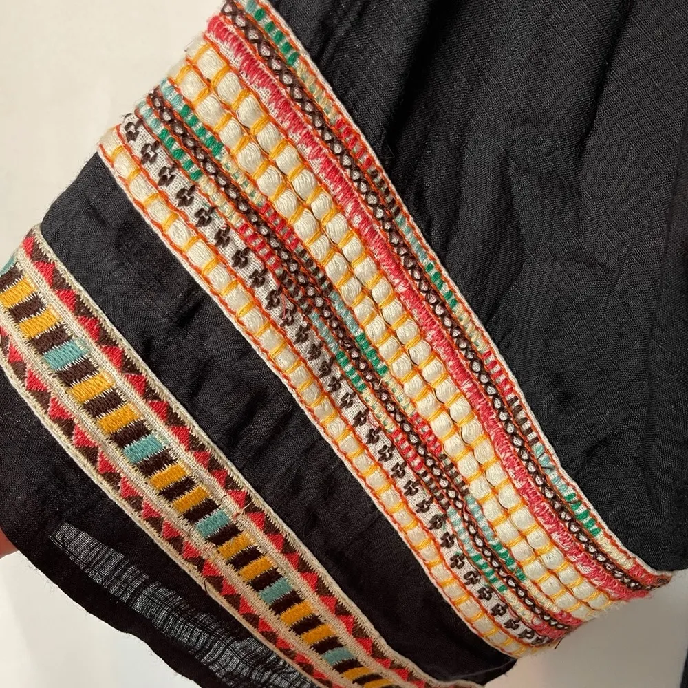 Ban Jara Black Embroidered Short Kimono Size Small - Image 4