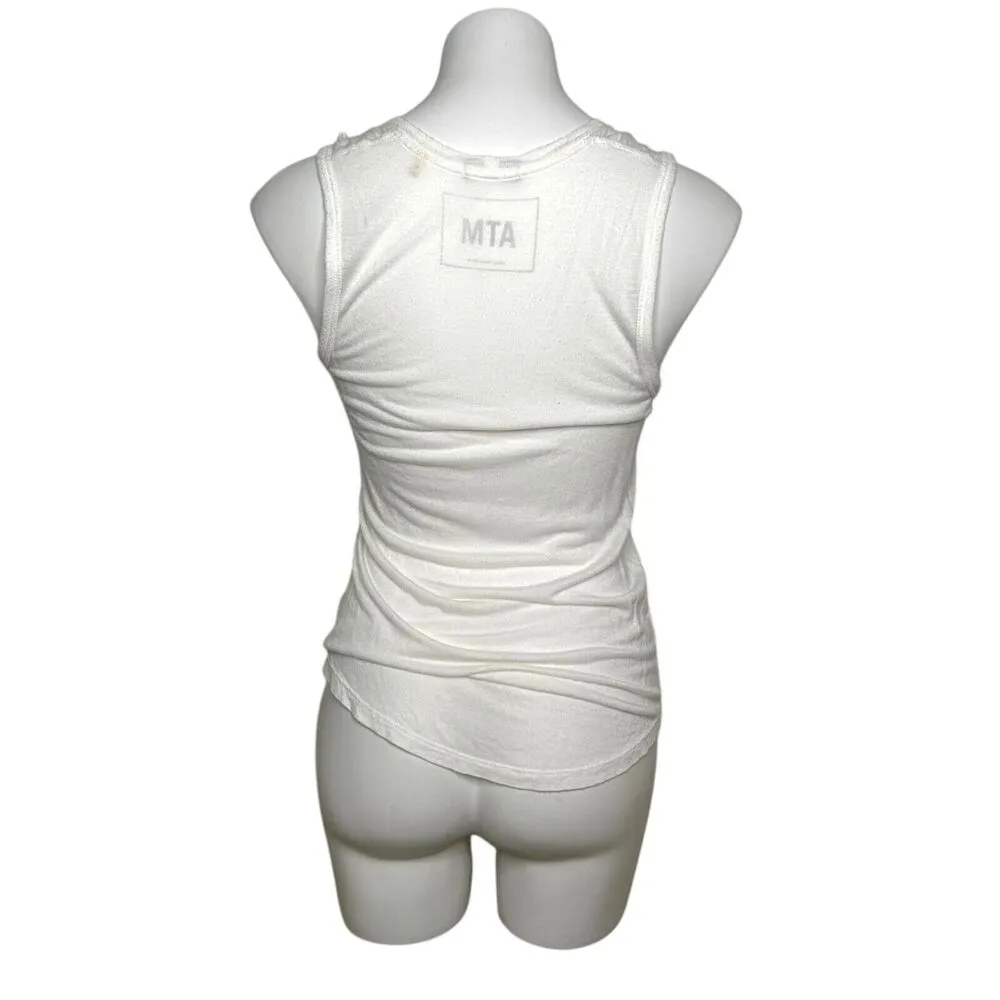 ATM Sweetheart Tank White Lightweight Top Small Elevated Basic Comfy Capsule - Image 6