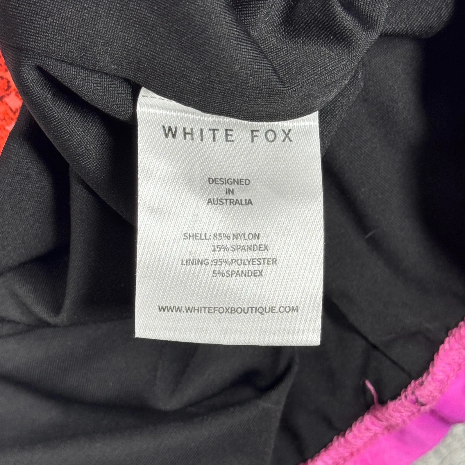 White‎ Fox Boutique Bodycon Mini Dress Pink Orange Abstract Print Long Sleeve - Image 7