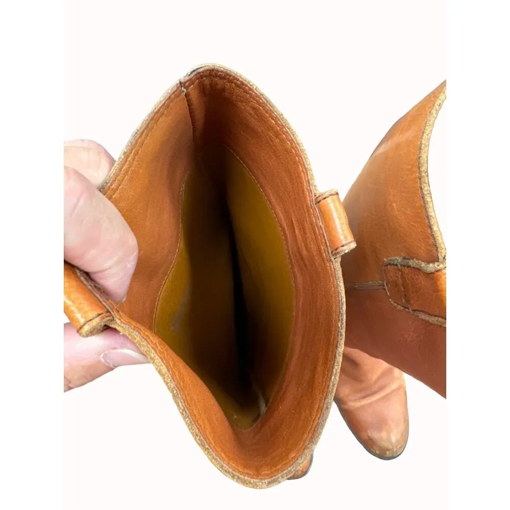 1937 Footwear womens brown leather moto riding boots shoes 8.5 SKU 6657 - Image 9