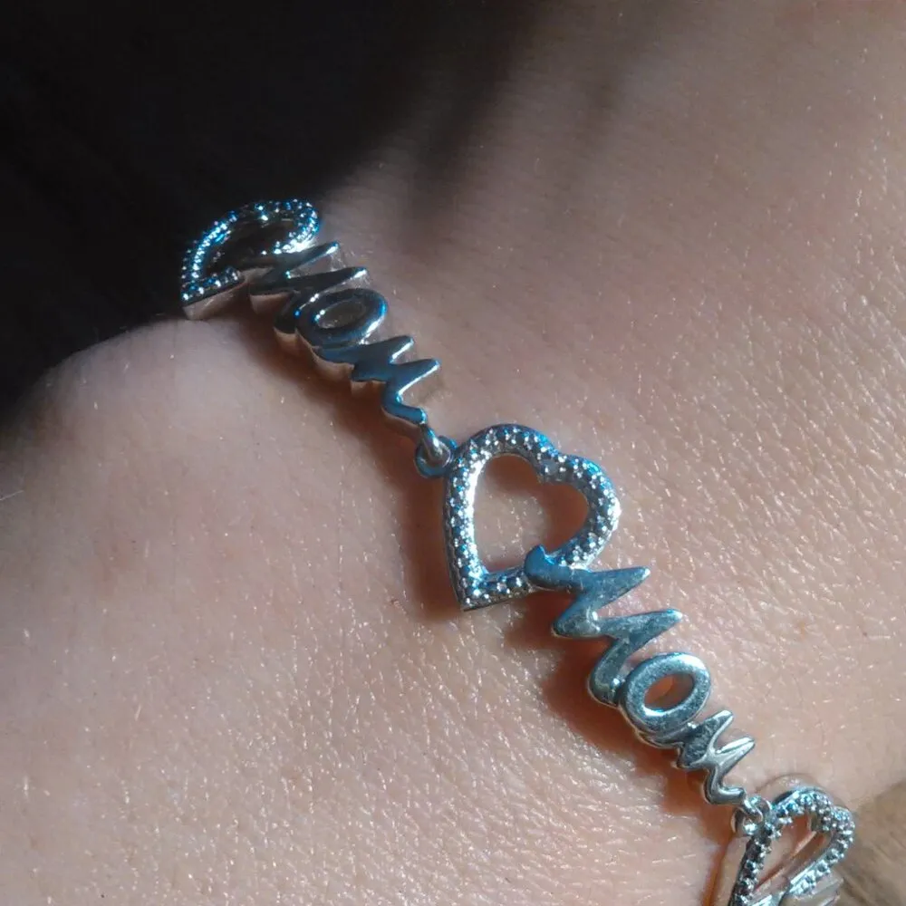 White Diamond Accent Boho Mom Bracelet - Image 4