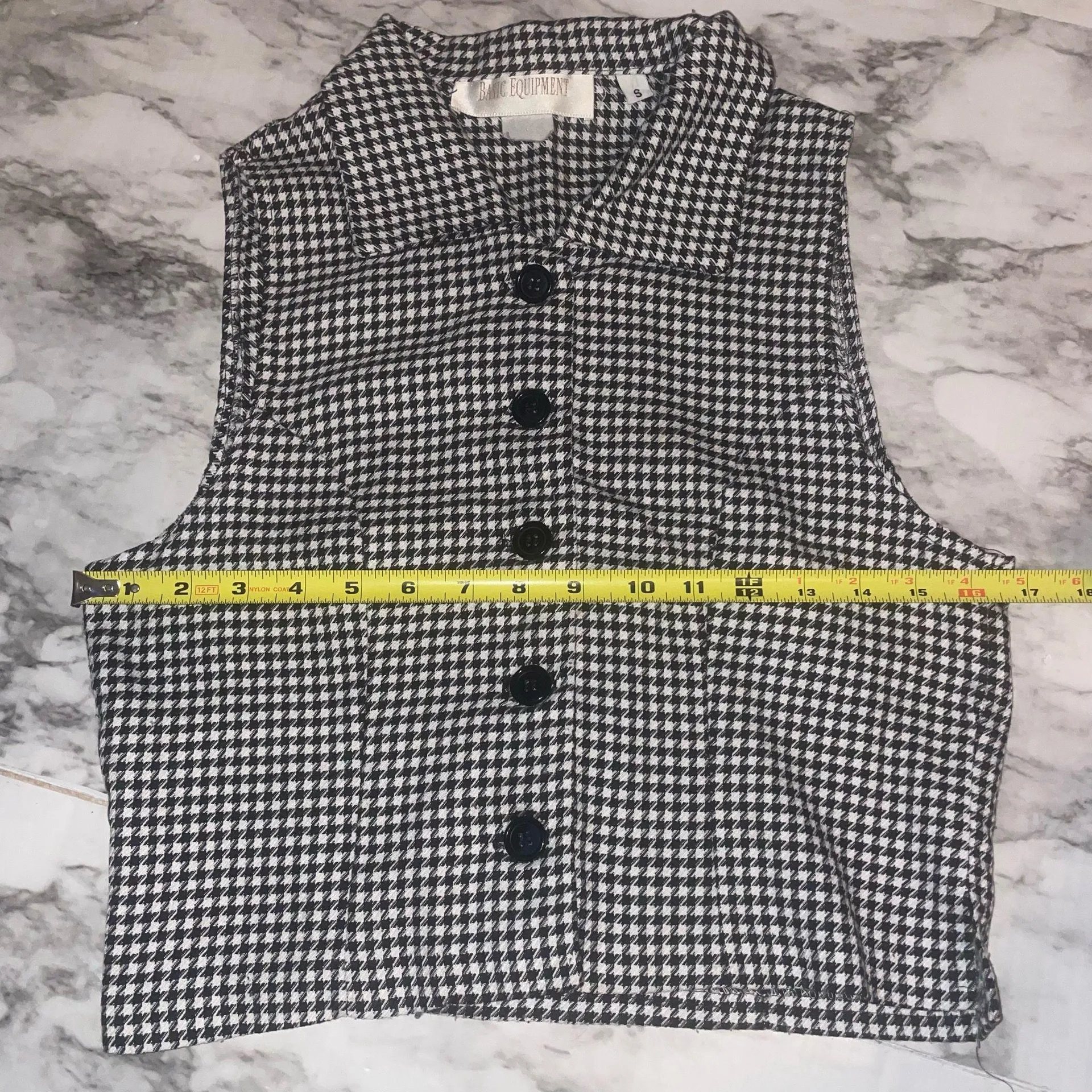 Equipment Black and White Houndstooth Vest Top - Image 5
