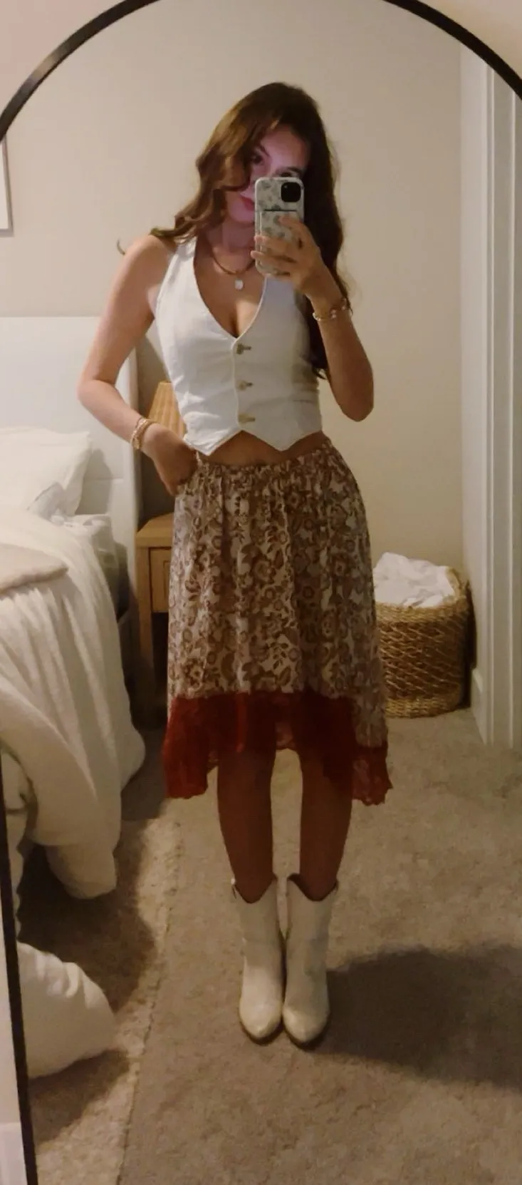 Zara White Denim Vest Top - Image 2