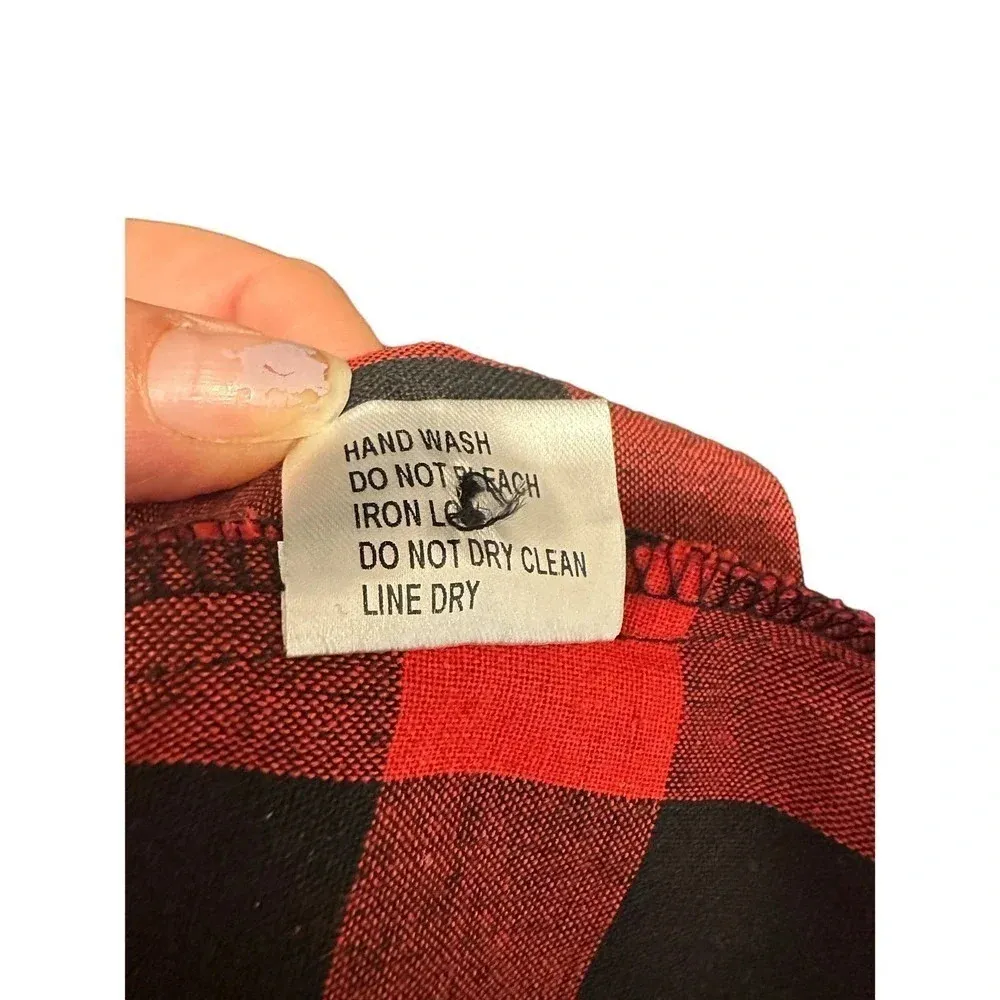 Hazel Blues Red and Black Button Down top with polka dot detail. Small - Image 5