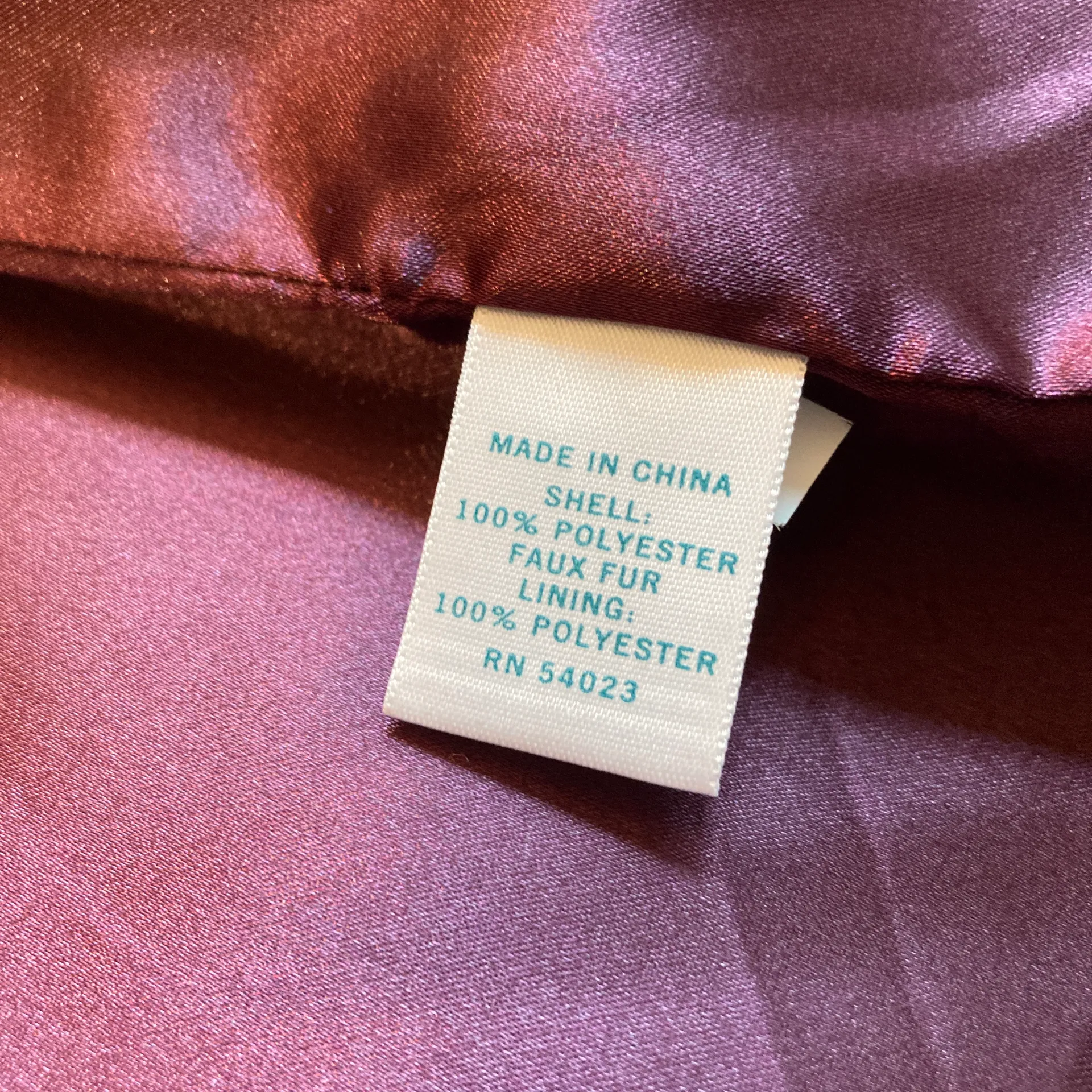 Faux Fur Pony Hair Plum Purple Long Coat Size XS - Image 7