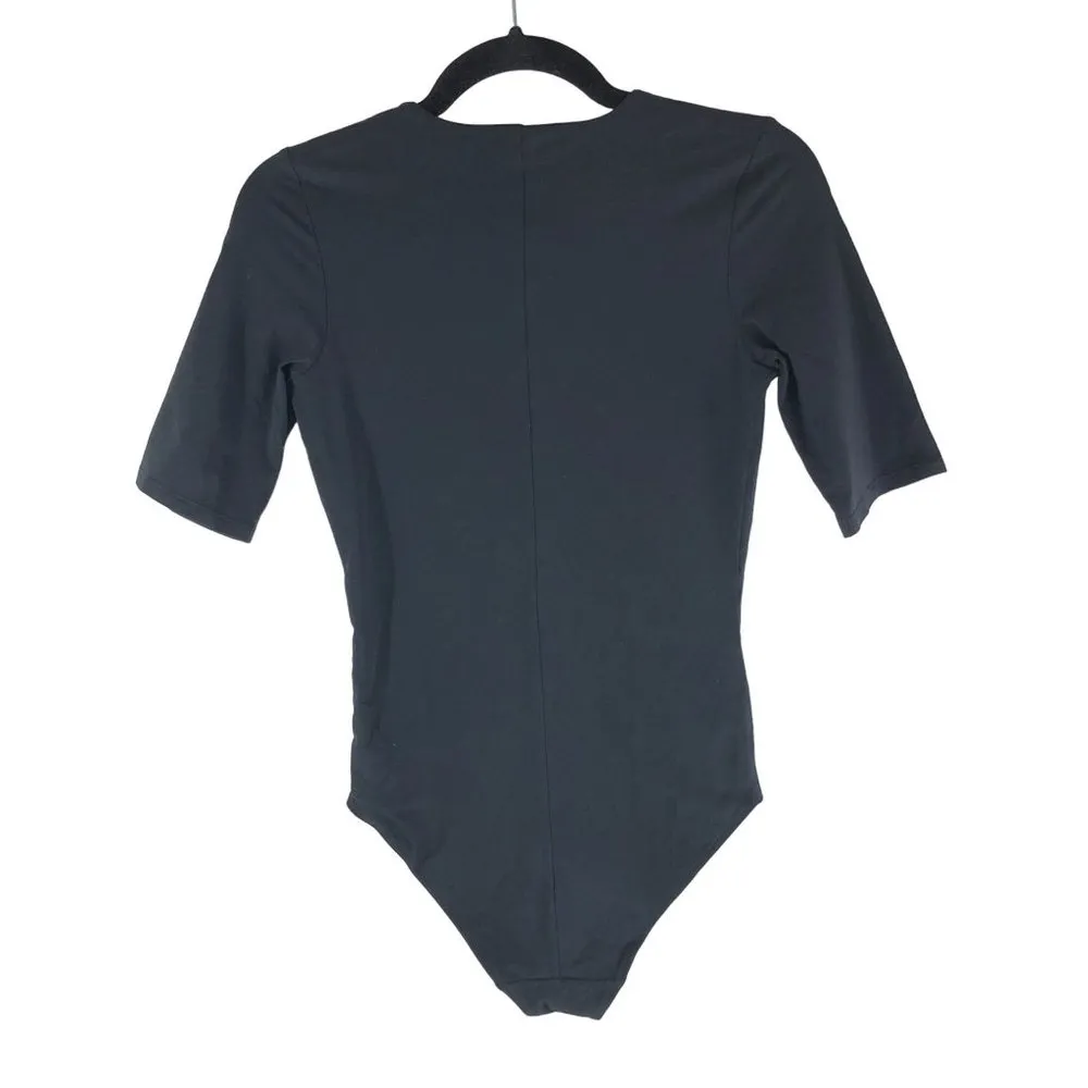 Everlane Womens The Short-Sleeve Crew Neck Bodysuit Bikini Black S - Image 5