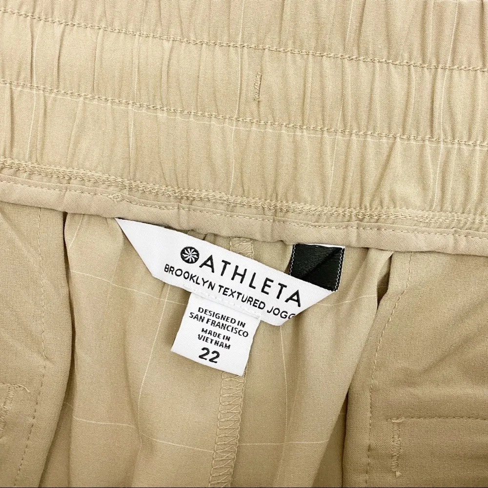 Athleta Brooklyn Textured Jogger Pants: Windowpane Silt Taupe Tan - Image 14
