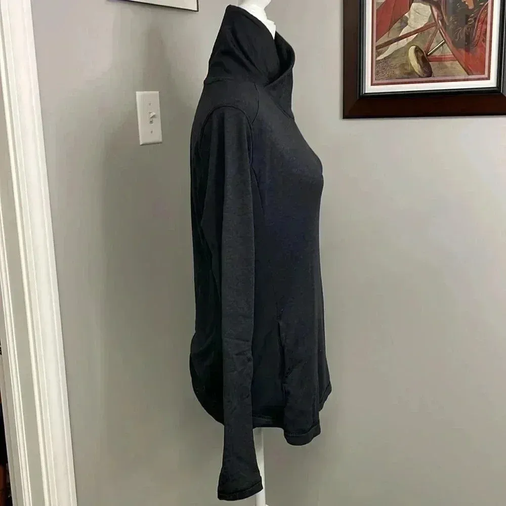 Calia by Carrie Underwood Funnel Neck Top Size Large Black Long Sleeve Textured - Image 4