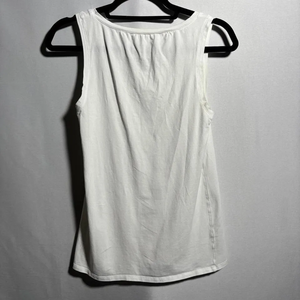 Pact Womens White Organic Cotton Tank Top Size M Basic Everyday Essential - Image 2