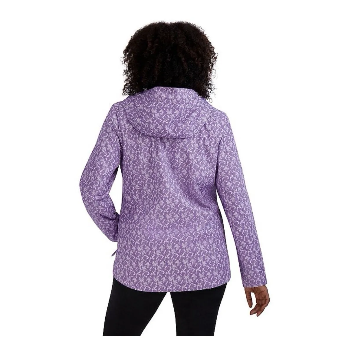 ZeroXposur Womens Zuri Purple Floral Windbreaker Rain Coat XL Winter Warm - Image 3