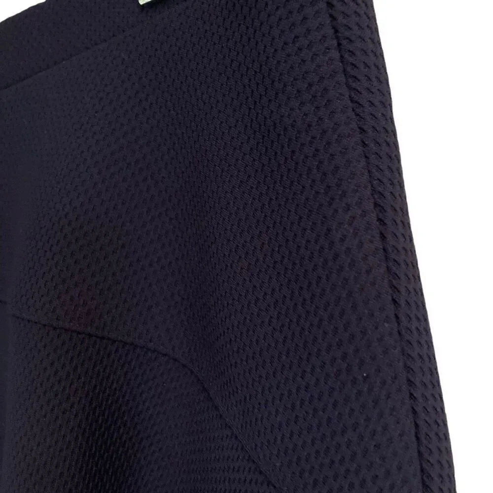 Larry Levine career knee length stretch Waffle knit skirt womens L navy blue NEW - Image 3