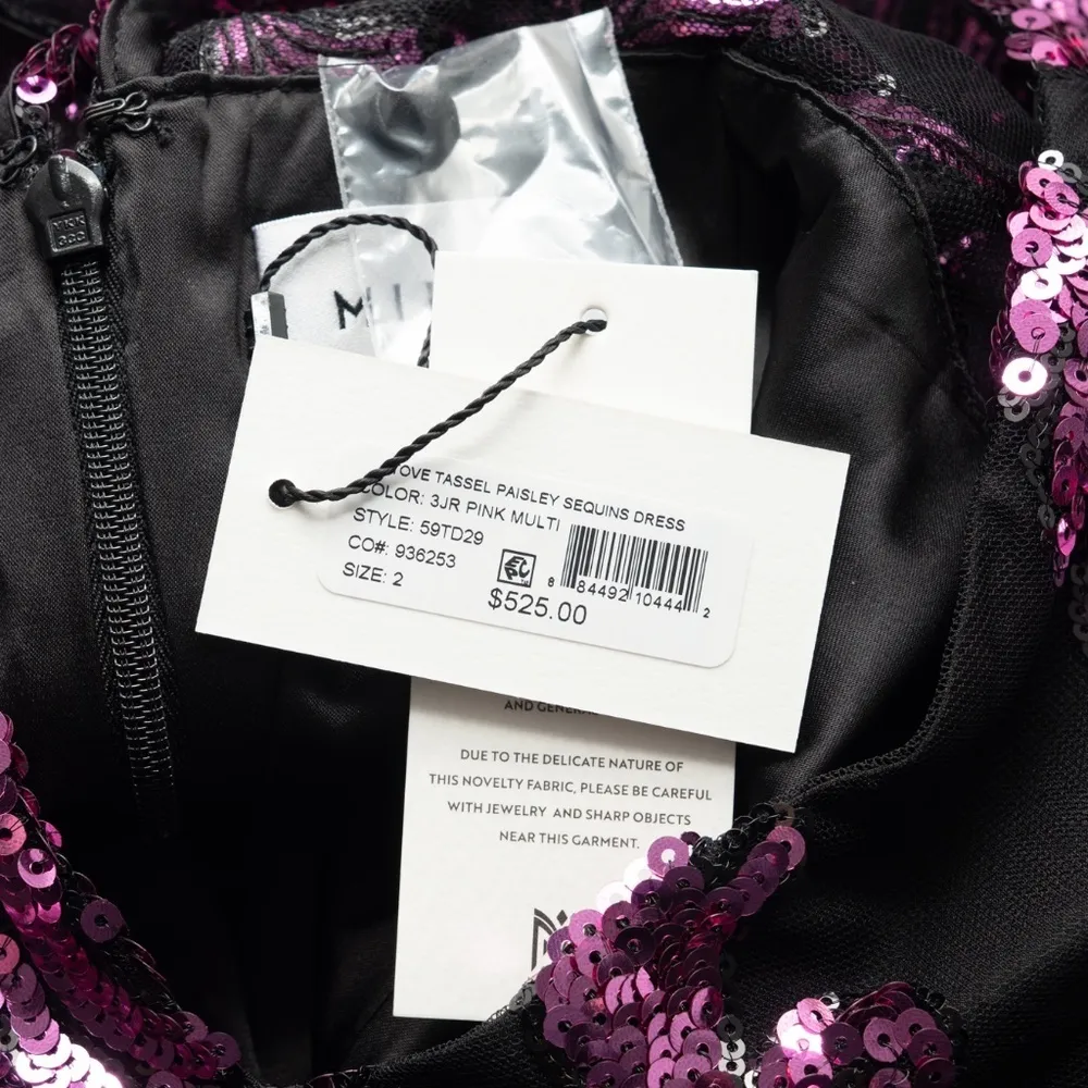 Milly - New!  Tove Sequin Paisley Long Sleeve Minidress - Image 4