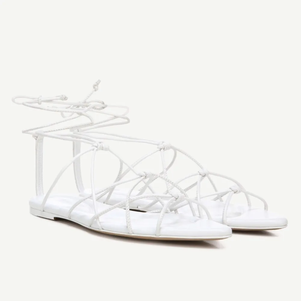 Vince‎ Kenna Knotted Leather Gladiator Sandal 9 White Leather - Image 2