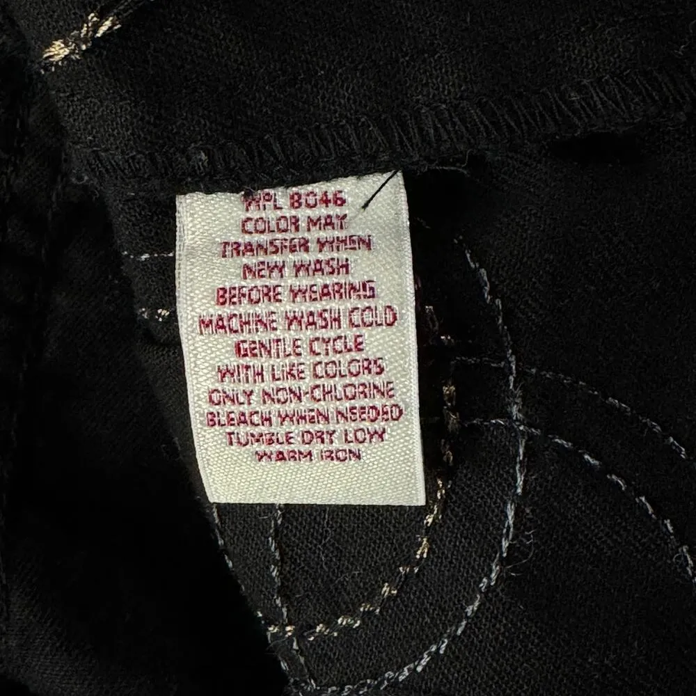 JM Collection SZ 14W Denim Jacket Geometric Embroidered Button-Up Pocket Stretch - Image 9